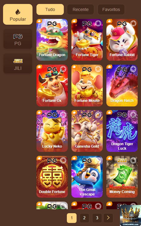 coroawin.com - populares caça-níqueis para explorar